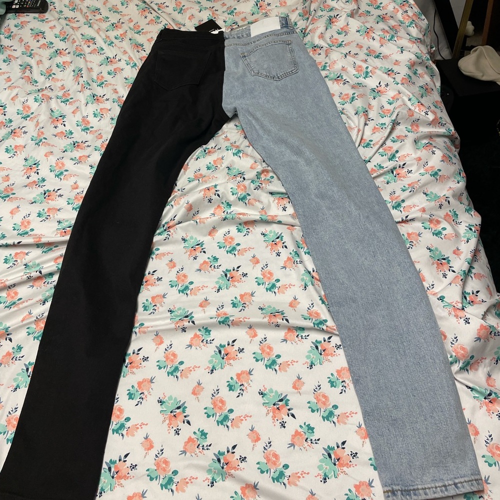 Black and light blue jeans never been used